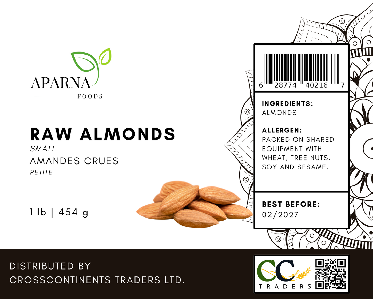 Raw Almonds small 1 lb