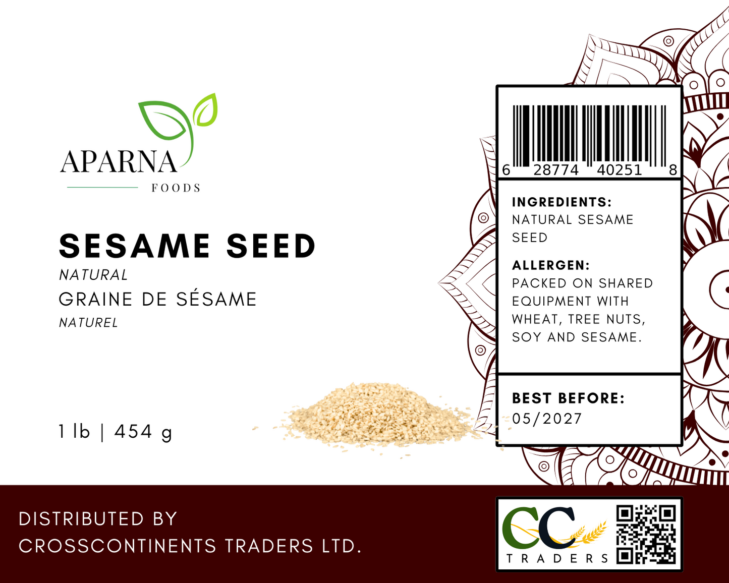 Natural Sesame Seed 1 lb