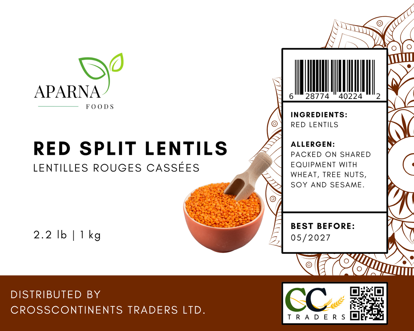 Red Split Lentils 1 kg